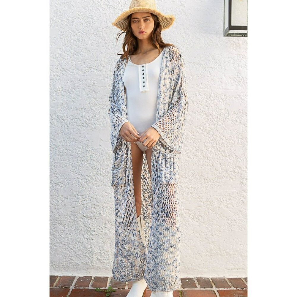 Dreaming of You Maxi Cardigan in Coastal Blue - Picture 5 of 9